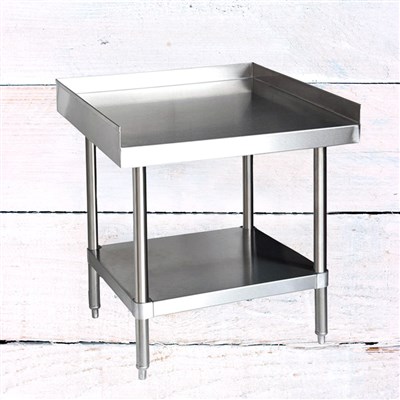 24" x 24" 304 Stainless Steel Table with Side Walls & Undershelf (16-Gauge) / 