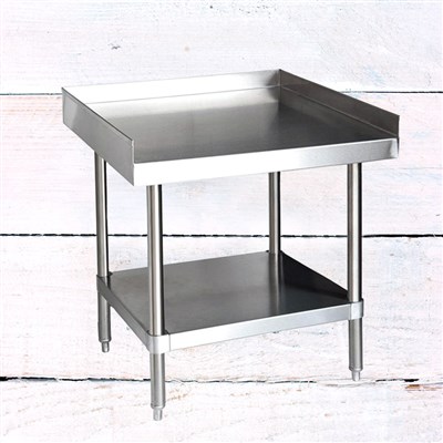 24" x 24" 304 Stainless Steel Table with Side Walls & Undershelf (16-Gauge)