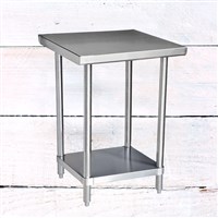 24" x 24" 304 Stainless Steel Table with Undershelf (16-Gauge)