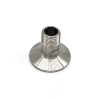 1.5" Tri-Clamp to 1/2" NPT Thread - Bored for Pickup Tube / 1.5" Tri-Clamp to 1/2" NPT Thread